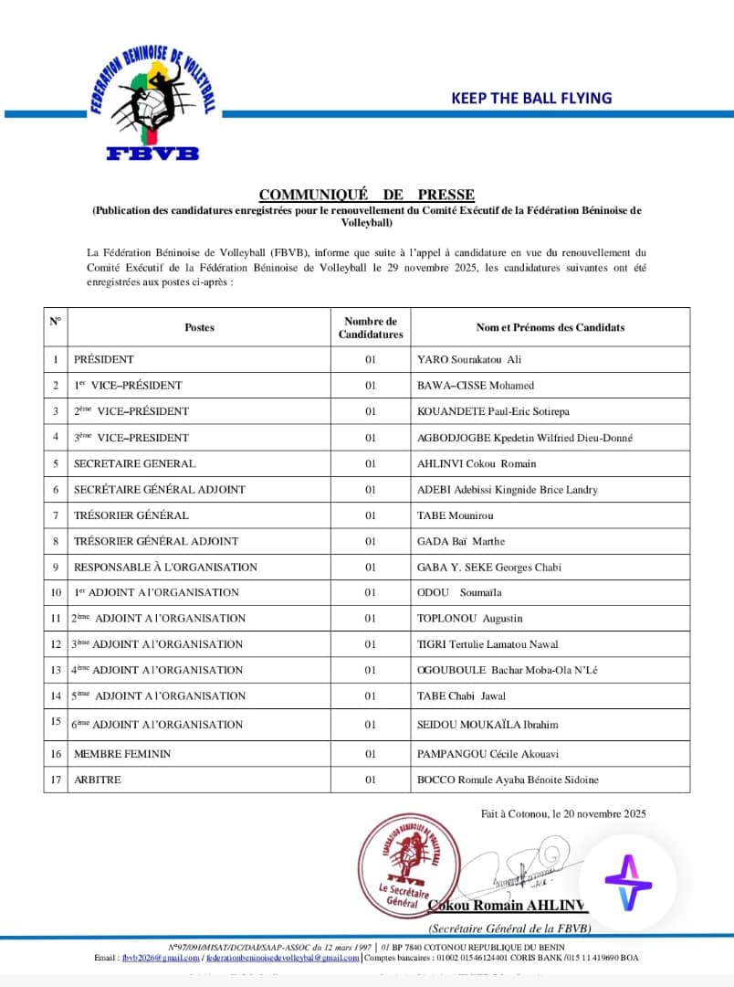 Volleyball - AG Élective : Ali Yaro plébiscité ? Vers un renouvellement unanime du comité exécutif