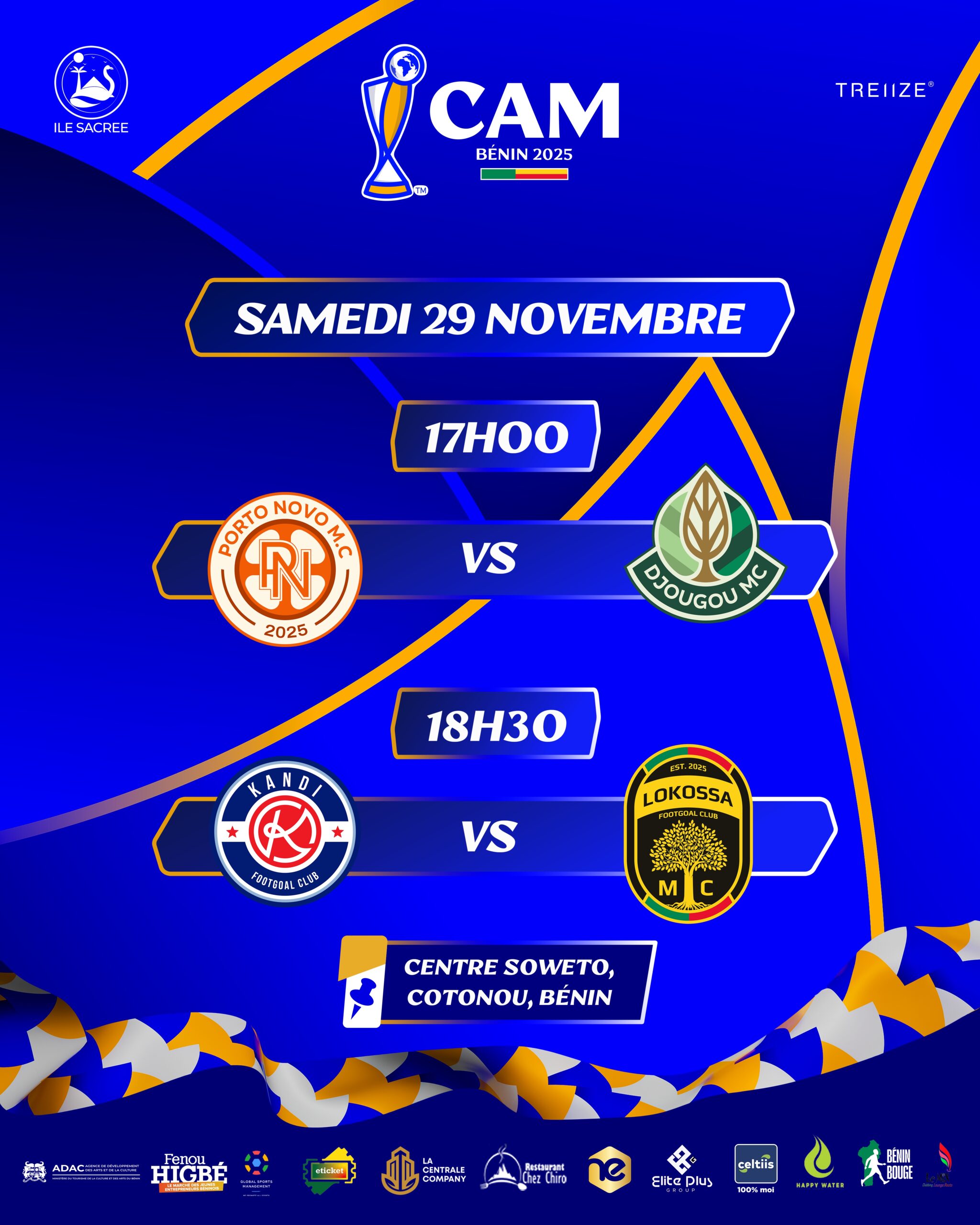 Football - CAM Bénin 2025 : La compétition se poursuit avec deux affiches explosives ce samedi 29 novembre