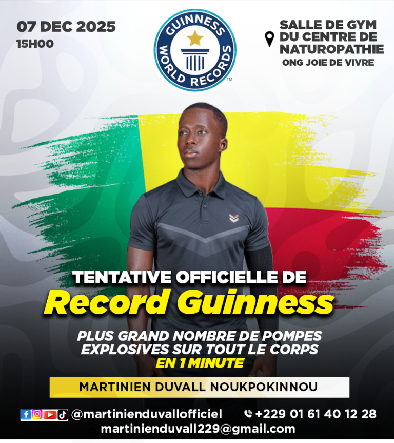 Martinien Duvall noukpokinnou : Un défi mondial inédit en Afrique de l’Ouest